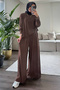 5712 - Stylish Comfortable Soft Textured Women's Blouse Pants Set - 3
