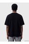 Xside Black Boxy Fit Thick Fabric T-Shirt /05 - 4