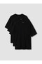 Xside Black Boxy Fit Thick Fabric T-Shirt /05 - 5