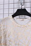 Women's Plus Size Lycra Crew Neck Foil Printed Short Sleeve Mom T-Shirt Combed Cotton Blouse - 6
