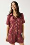 Luna Touch Shirt Shorts 2-Piece Satin Set Tile