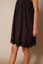 Pliated and Lace-Detail Short Dress Brown - 3