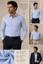 Long Sleeve Regular Fit Striped 100% Cotton Classic Men's Shirt with Pockets