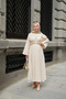 Women's Waist-Tie Linen Dress Cream