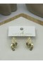 26Vipk04 - Vip Stone-Embellished Gold Earrings with Curved Detail