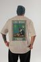 108 Cats for the Sake of Cats Printed Beige Oversize T-Shirt 100% Cotton Unisex Cat Lover Premium Design - 2