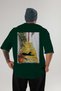 50 Cats for the Sake of Cat Love Printed Green Oversize T-Shirt 100% Cotton Unisex Cat Lover Premium Design - 2