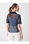 Navy Blue Slim Fit Shirt Collar Knitted Shirt - 5