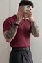 Premium Ribbed Knitwear Polo Collar Men's Old Money T-Shirt