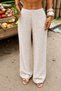 Women's Wide Leg Pants with Front Pocket Detail, Comfortable Fit, Casual Trousers - 3