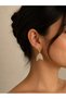 Steel Women's Earrings Gold Color Zircon Stone Fish Tail Design Hanging Earrings - 4
