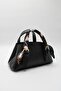 Women's Black Mini Scarf Handle Crossbody Hand and Shoulder Bag - 3