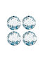 coasters Botanical Print, Set of 4, Round, White