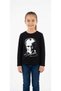 Girls and Boys Black Color Ataturk Printed Long Sleeved Combed Cotton T-Shirt - 2