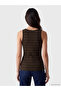 Lcw Everyday Brown U-Neck Striped Women's Undershirt - 3
