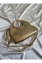 Ring Model Hand and Women's Shoulder Crossbody Bag Gold - 4