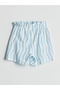 Girl's Blue Elastic Waist Shorts - 2