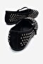 Women's Stoned Helmeted Ballerinas Black Platinum - 4