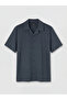 Anthracite Shirt Collar Men's Pajama Top - 3