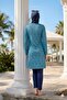 Fully Covered Hijab Swimsuit with Ethnic Pattern, Set of 5, with Bonnet and Bustier - 4