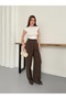 Women's High Waist Palazzo Pants Wide Leg Flowy Fabric Trousers - 5