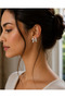 Bow Model Earrings (Silver Color) - 2