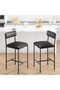 Compact Dining Set for 2 People - Rectangular Table and Upholstered Chairs - Sturdy Metal and Wood Frame - Ideal for Kitchen, Apartment or Small Spaces