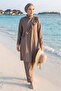 Pearl Ruffle Detailed Triple Hijab Swimsuit Mink - 2