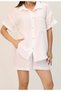 Women's White Linen Fabric Oversize Shirt Shorts Set