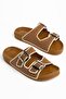Betty Women's Tan-Beige Rubber Double Buckle Poly Sole Slippers - 2