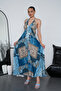 Long Oversized Dress with Halter Neck Detail and Backless Slit - 2