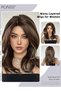 Wavy Layered Wig for Women Natural Soft Synthetic Heat Resistant Hair with Highlights for Wedding Cosplay Party Daily Wear (55cm,Brown Blonde)