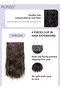 4Pcs Clip in Wavy Hair Extensions Invisible Adjustable Long Synthetic Heat Resistant Hairpieces for Women Girls (55cm,Light Brown) - 4