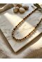 Odun Jasper Natural Stone Gold Color Steel Combination Necklace - 2