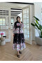 Women's Floral Patterned Front Buttoned Long Summer Efil Efil Maxi Hijab Dress 135 cm - 2