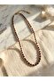 Gold Color Steel Combination Necklace with Garnet Natural Stone