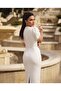 Imported Scuba Crepe Fabric Belt Included, Stone Detailing with Draping, Lined, Special Design Midi Dress - 5