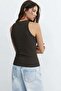 2 Pieces of Ribbed Fitted Viscose Blended Strappy T-Shirt - 6