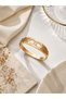 316L Steel Gold Color Zircon Stone Women's Handcuffs Bracelet - 3