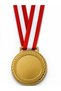 10Pcs Blank Medal Gold Color with Red White Lanyard Award Medal School Sports Competition Activity Medal - 2