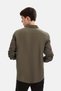 Khaki Buttoned Collar Modern Shirt - 4