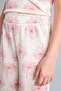 Wide Leg Wrinkled Textured Fabric Ecru Trousers for Girls H7054A826Sm - 4