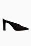 Betti Black Satin Closed-Front Pointed-Toe Women's Heeled Slippers - 2