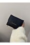 Women's Black Multi-Compartment Zippered and Snap-Closed Stylish Mini Wallet - with Card Holder and Coin Compartment