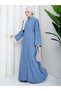 Women's Modest Clothing Abaya Ferace Long Dress with Rhinestone-Embellished Sleeves and a Chic Look - 5