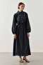 Modal Shirt Dress Black - 5