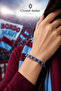 Burgundy Blue Macrame Fan Bracelet Adjustable Unisex Knitted Rope Bracelet - 3
