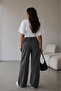 Women's Lycra Bat Sleeve Wide Sleeve Crew Neck Fitted Waist Slim Fit Blouse - 3