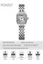 Womens Quartz Watch with Alloy Strap Small Square Roman Numerals Dial Waterproof Fashion Analog Wristwatch Gift for Ladies Silver - 4
