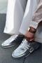 Vionelle Silver Shiny Leather Women's Sneakers - 3